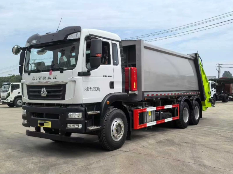 重汽汕德卡后双桥压缩式垃圾车3